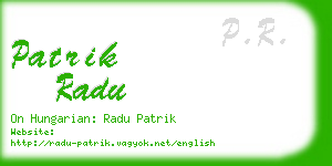 patrik radu business card